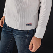 Image showing the IHTL-1213-WHT - Waffle Knit Long Sleeved Thermal Henley White which is a T-Shirts described by the following info Back In, Iron Heart, Released, T-Shirts, Tops and sold on the IRON HEART GERMANY online store