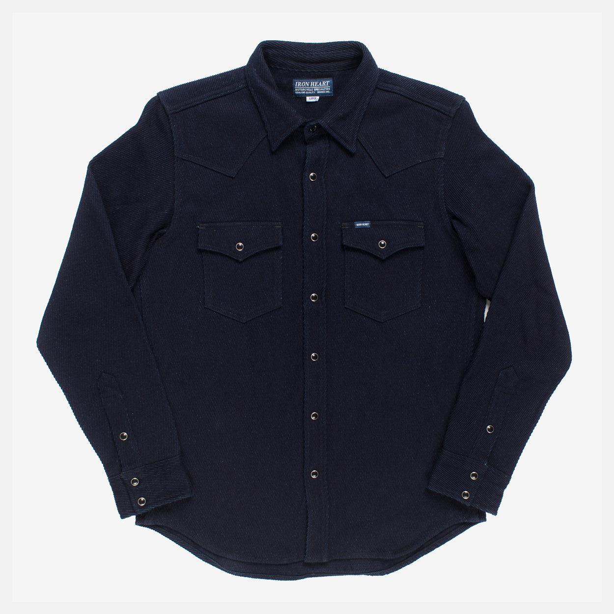 Image showing the IHSH-208-IND - Kersey Western Shirt Indigo which is a Shirts described by the following info IHSALE_M23, Iron Heart, Released, Shirts, Tops and sold on the IRON HEART GERMANY online store