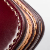 Image showing the IHG-02-OXB - Medium Shell Cordovan Wallet - Oxblood which is a WALLETS AND CHAINS described by the following info Accessories, Iron Heart, Released, WALLETS AND CHAINS and sold on the IRON HEART GERMANY online store