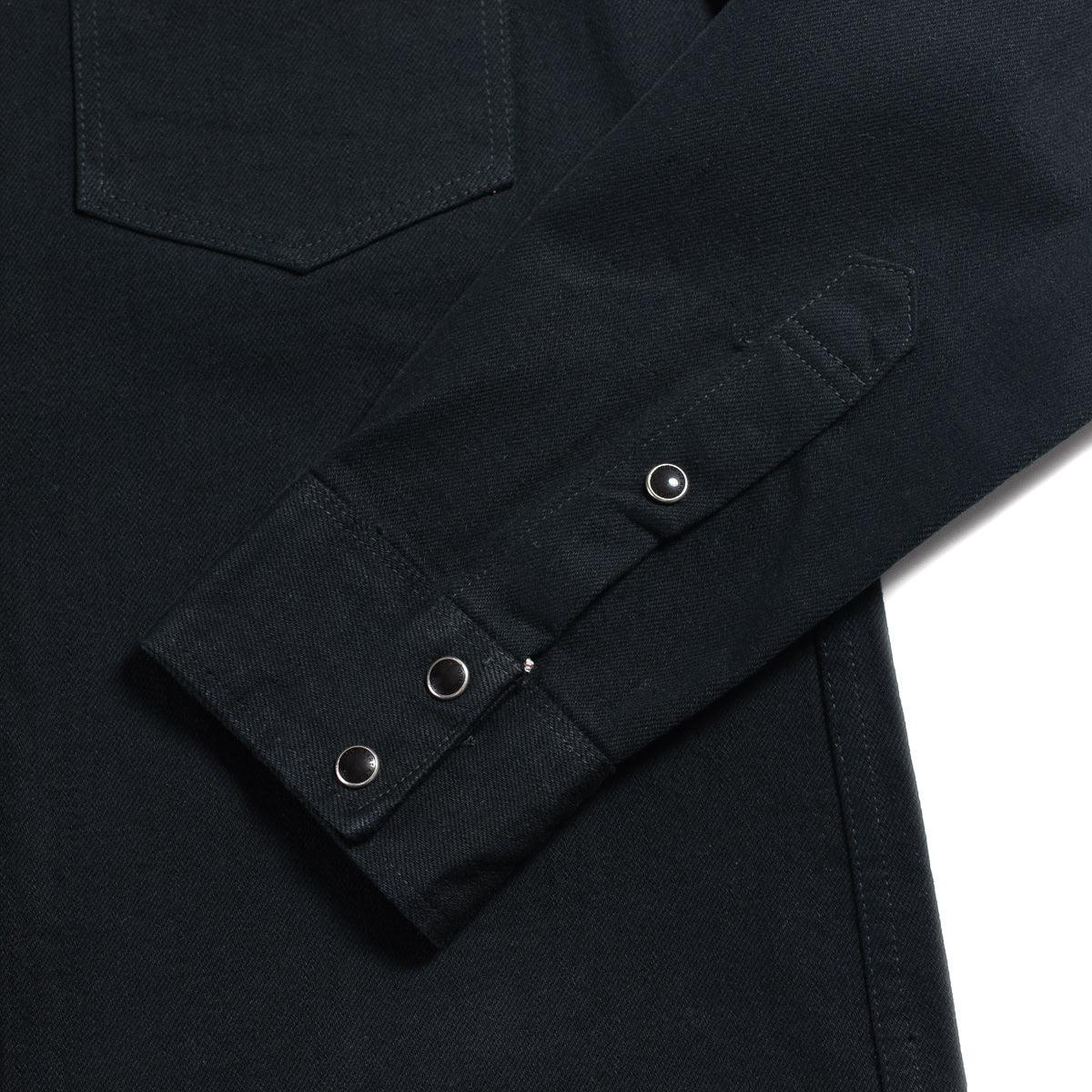 Image showing the IHSH-218-BLK - 12oz Western Shirt "Johnny Cash III" Black which is a Shirts described by the following info Iron Heart, Released, Shirts, Tops and sold on the IRON HEART GERMANY online store