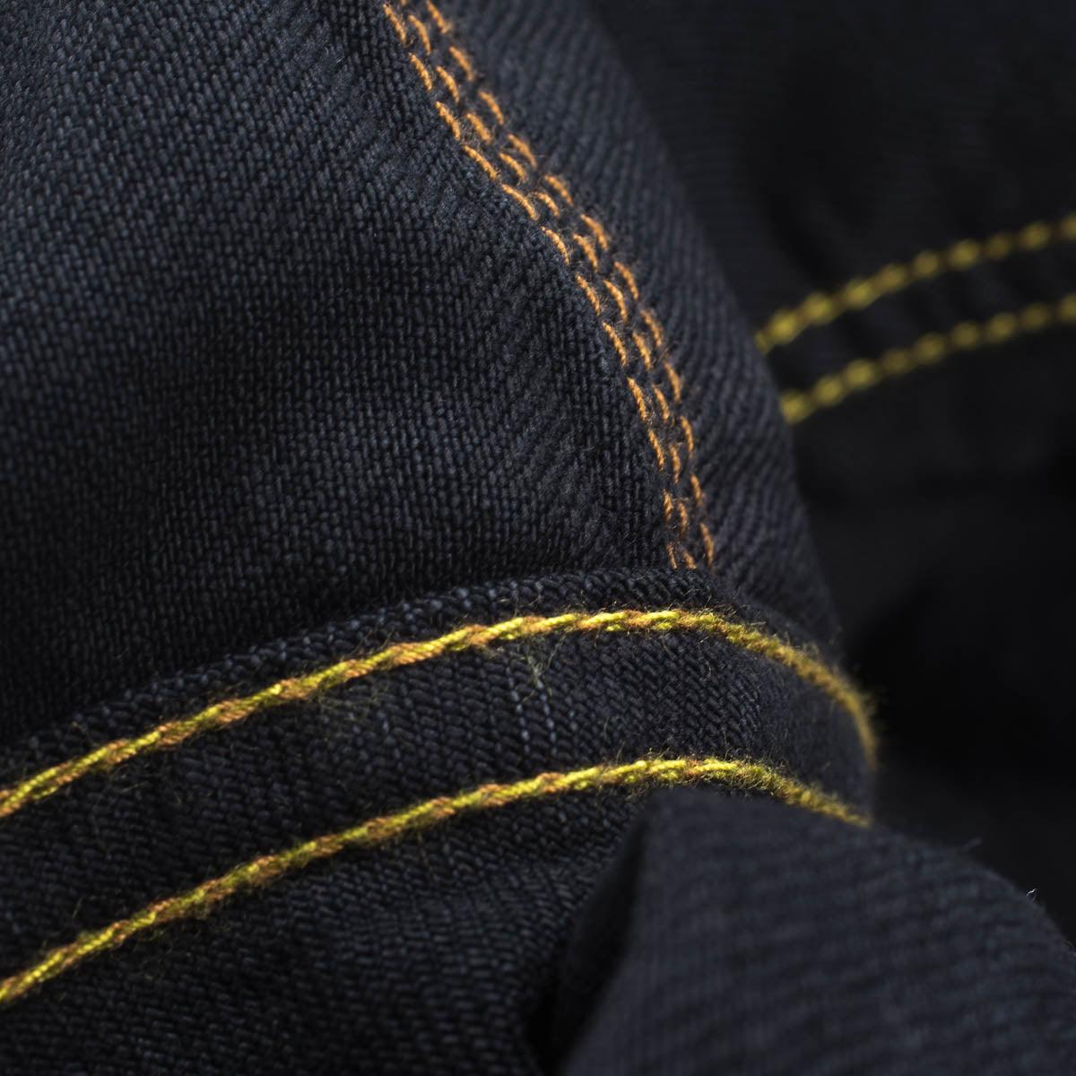 Image showing the IHSH-33-OD - 12oz Selvedge Denim Western Shirt - Indigo Overdyed Black which is a Shirts described by the following info IHSALE_M23, Iron Heart, Released, Shirts, Tops and sold on the IRON HEART GERMANY online store